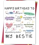 MQMRYeto Funny Birthday Card for Women Sister, Happy Bday Gifts for Bestie, Bestie Friendship Birthday Card