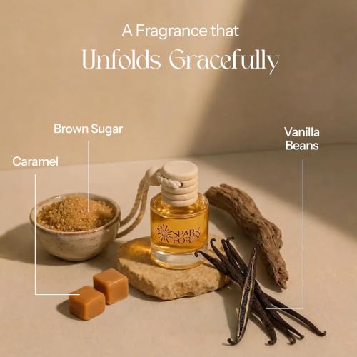 Image of Caramel Car Air Freshener Hanging | Car Perfume, 8 ml
