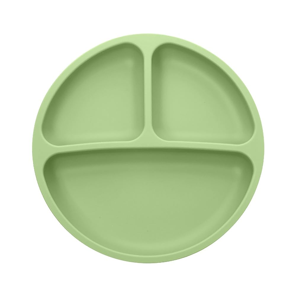 Tony Stark Baby Suction Plates for Baby Feeding with 4 Strong Suction Cups, Silicone Toddler Plates with Deep Divided for Kids to Feed Themselves, Dish Washer & Micro-Wave Oven Safe (Green)-image-48
