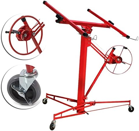 Heavy Duty 11FT Drywall Lift Plaster board lifter Panel Hoist Jack Lifter Construction Tool, Red