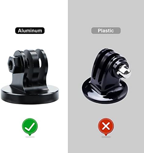 Aluminum Tripod Mount Adapter, 1/4 Tripod Adapter Compatible with GoPro Session, GoPro HEROFusion, GoPro NEW HERO /HERO8/7/6/5/4/3+/3/2/1, DJI OSMO Action, Xiaoyi Cameras