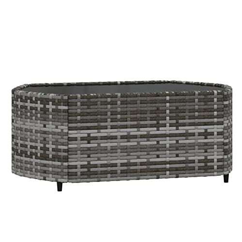 Ensemble canapé de jardin polyrotin gris Tidyard design modulable haut de gamme - 8