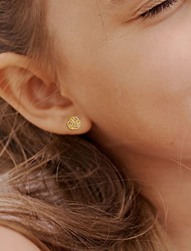 Infuseu Gold Knot Earrings Stud For Women Sterling Silver Promise Love Jewelry Soulmate Gifts For Her Wife Girlfriend Bride Bridesmaid Wedding Romantic Love #TOP4