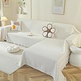 OstepDecor Sectional Couch Covers 2 Pieces, L Shaped Sofa Cover, Chenille Couch Cover for Dogs Washable, Couch Cover Blanket, Sofa Slipcover for 2-3 Cushion Couch (71