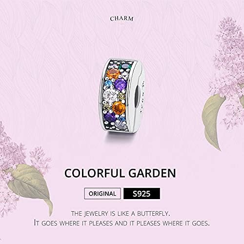 2pc Clip Spacer Charms Bracelets for Women 925 Sterling Silver Blue White Crystal Clip Lock Spacer Stopper Charm Bead for Bracelet - Image 2