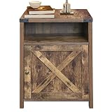 Rainbow Sophia Nightstand, Farmhouse Bedside Table with Cabinet and Shelves, 18 x 18 x 24 Inches, Ru