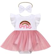 OBEEII 1/2 Birthday Girl Outfit with Tutu Skirt & Leg Warmers