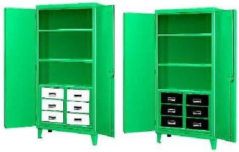 Pucel Enterprises, Six Drawer Green Monster Steel Cabinets, Gm6D-482472, W X D X H: 48 X 24 X 72, Oa Height: 78 In, Option A: Red Drawerd, Hdsc-4872-24-6D-Greenmonstercab--Drawercolor?