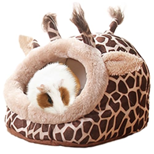 Image of EAEDMY Guinea Pig Bed House & Hideout for Rat Bearded Dragon Hedgehog Ferret to Sleep and Hide, Guinea Pig Cage Accessories Habitat Decor (Large, 2.Giraffes)