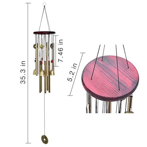 Image of Chinese Traditional Retro10 Tubes 5 Bells Bronze Yard Garden Outdoor Living Wind Chimes 85cm (MT-626).