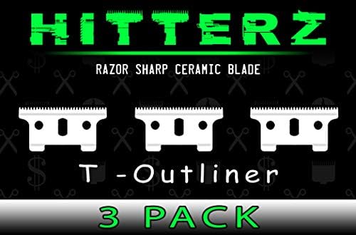HITTERZ 3 Pack Corded/Cordless T-Outliner Ceramic Replacement Blade CL-3PKAS1