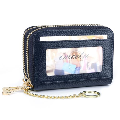 Image of imeetu Rfid Credit Card Holder,Genuine Leather Businese Card Case,Rfid Blocking Wallet for Women & Men