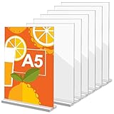 A5 Acryl Schilderhalter, 2 Stück Acryl Tischaufsteller, T Ständer Aufsteller Doppelseitiger Vertikaler Transparenter Kunststoff Display Rack für Bilderrahmen, Zuhause, Büro, Einzelhandel, Messe