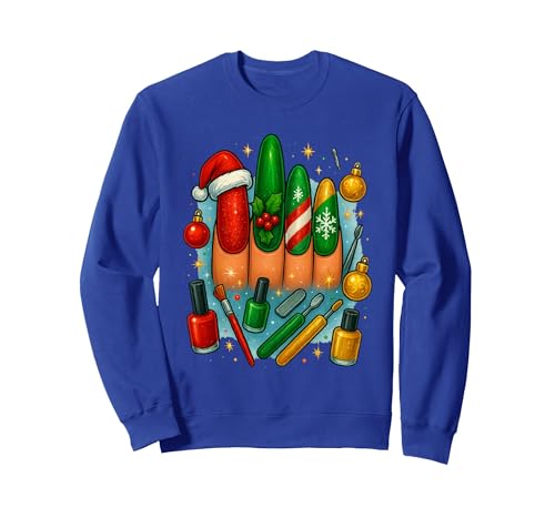 Xmas Nail Inspo Winter Holiday Chritmas Beauty Decor Arts Sweatshirt,