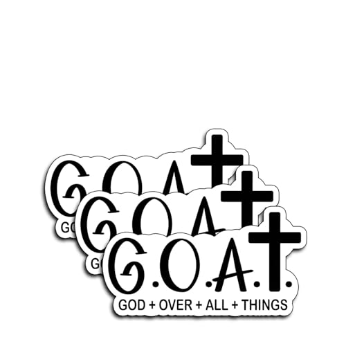 (3Pcs) God Over All Things Stickers Christian Inspirational Bible Verse Quote Waterproof Vinyl Decal Kindle Water Bottle Bumper Car Hard Hat Phone Laptop Religious Scripture Prayer Gifts (3x3)