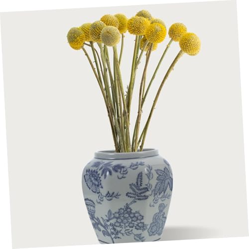 Vase céramique bleue et blanche chinois pour composition florale moderne