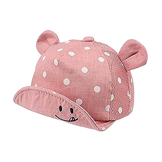 Barn Sun   Toddler Cute Dot Baby   Girl Boys Hat med örat för vårfödda fotografi rekvisita Baseball -Pink-One Size