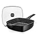 Produktbild GSW 168434 Brat- und Servierpfanne EASY CLICK Quadura mit Glasdeckel und Gegengriff, Aluminium, schwarz - 28x28cm