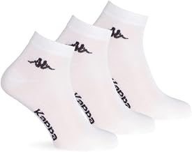 Kappa Pack of 6 Pairs Unisex Short Ankle Socks - Article K004 in Cotton, Available in White, Black, Blue and Grey
