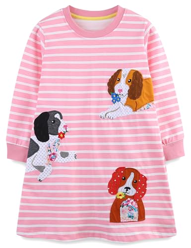 Bumeex Toddler Girl's Long Sleeve Dresses 2-7Y