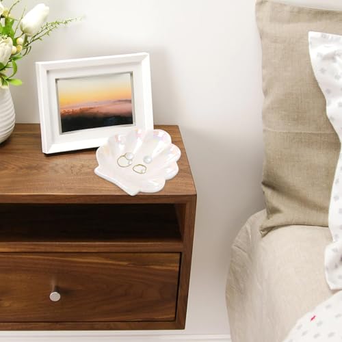 Geburtstags- und Freundschaftsgeschenke für Frauen und Mädchen, niedlicher Schminktisch-Organizer, Raumdekoration, ästhetisches Badezimmer-Zubehör, Keramikmuschel, Schmucktablett, Weihnachten,