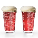 Greenline Goods – Nashville, TN Map Pint Beer Glasses (Set of 2), 16 oz – Etched Wrap Design