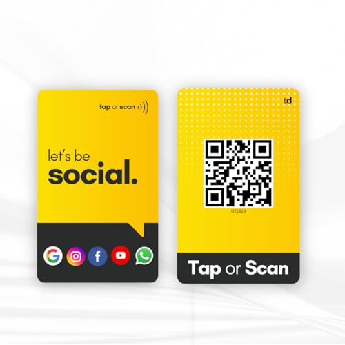 Image of Social Media Card | NFC & QR Enabled | Connect Review, Instagram, Facebook, YouTube, Whatsapp & More | Share Bio Link Instantly | Boost Reach | No App Needed