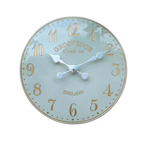HH Home Hut Hand-Painted Wall Clock - 30cm Garden Indoor/Outdoor Church Clock, Decorative & Functional