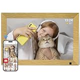 AHOWAI 10.1 Inch WiFi Digital Photo Frame Built in 32GB Memory, 1280x800 IPS LCD Touchscreen, Auto-Rotate and Audio, Quick and Easy Share Photos or Videos via the Frameo App, Best Gift for Favorite - Image 1