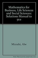 Mathematics for Business, Life Sciences and Social Sciences 0471599972 Book Cover