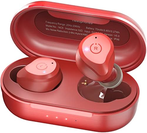 TOZO NC9 Hybrid Wireless Earbuds Active Noise Cancelling Headphones Bluetooth 5.0 Stereo in Ear Earphones, Immersive Sound Premium Deep Bass Built in 3 Mic Headset Brown