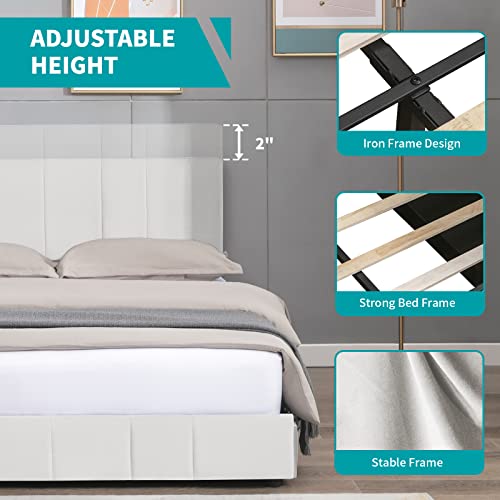 Balus Full Size Bed Frame With 4 Storage Drawers, Upholstered Platform Bed Frame With Headboard Fits 6” To 12” Mattress, No Box Spring Needed (Beige) #TOP4