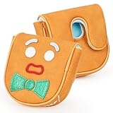 LZFAN Golf Putter Covers DF3 Mallet Putter Headcover Driver Fairway Hybrid Protector Embroidered Gingerbread Man Leather