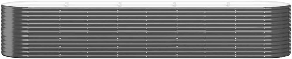 Large Oval Raised Garden Bed 145"x32"x27" Anthracite Powder-Coated Steel Raised Planter Box Outdoor for Patio Balcony Yard Herb Veggie Flower Growing