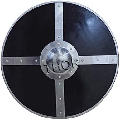 Amazon 丸型 飾り板 木製 ドイツ語 ハンプバック バイキング 中世の盾 24インチ ブラック コスプレ 仮装 通販