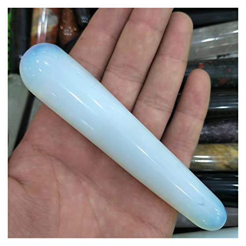 HYCYYFC Natürliche polierte Heilungskristall -Edelsteinstab mit unterschiedlichem Materialmassagebock 110 mm (Color : 1pc Opal)