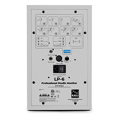 kali audio lp-6w v2 6534 project lone pine powered studio monitors - low-noise bi-amped professional studio speakers for music production - 80w 115db max spl - trs rca xlr inputs