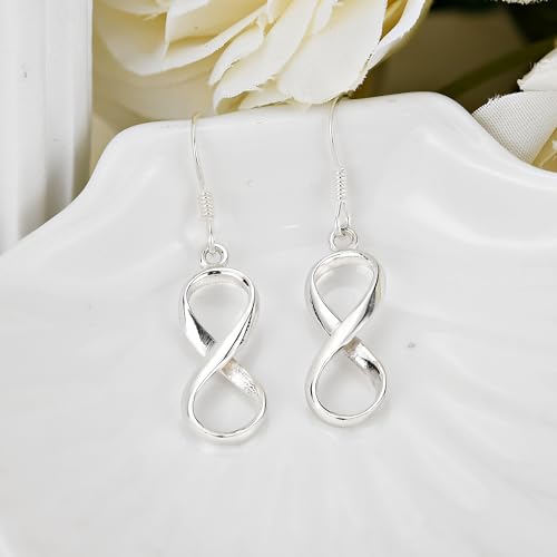 AeraVida Endless Symbol Infinity Love .925 Sterling Silver Dangle Earrings2