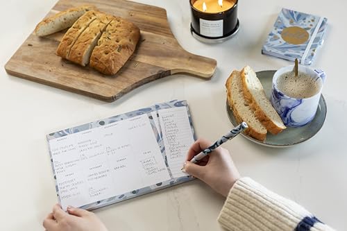 Busy B Weekly Planner Pad, Blue Marble Design, Week-to-View Planner with 52 Tear-Off Sheets, Two Handy Magnets - Image 2