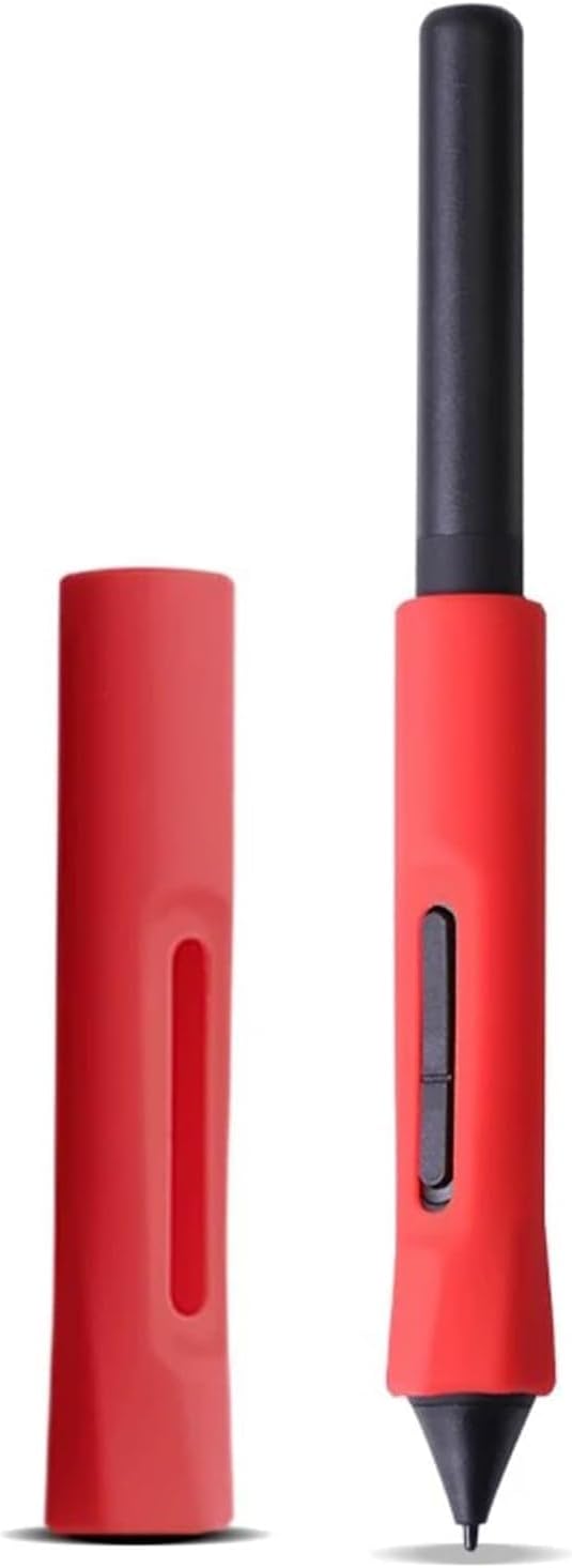 Silicone Pen Holder Grip Suitable for Wacom Pen LP-190-2K LP-1100-4K for Wacom One DTC-133 Pen Stylus (red, s)