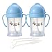 Zoli BOT Sippy Cups - Blue (2 Pack) WITH 3 BOT Replacement Straws.