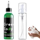 Green Soap Tattoo, Professionelle Tattoo Pflege Seife, Tattoo Reinigung und Nachsorge, Tattoo Zubehör mit 100 ml Grünalgen Konzentrat und 100 ml Schaumflasche