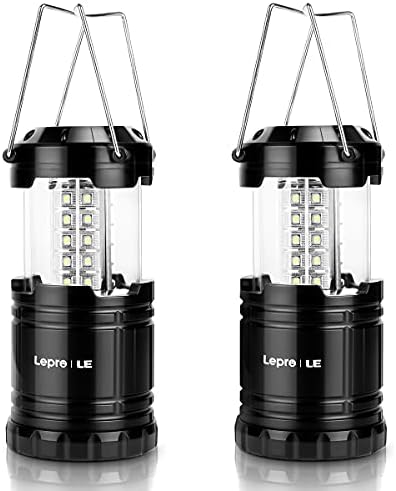 Lepro LED Camping Lanterns Battery Powered, Collapsible, IPX4 Wat...