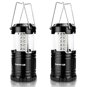 Lepro LED Camping Lanterns Battery Powered, Collapsible, IPX4 Water Resistant, Outdoor Portable Lights for Emergency, Hurricane, Storms and Outages