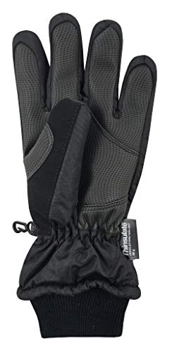N'ice Caps Kids Waterproof Thinsulate Warm Winter Apparel Gloves (Black Stripe, 9-10 Years) #TOP1