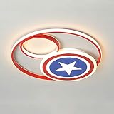 Diseño: ¿Has visto películas estadounidenses? De acuerdo con la presentación del éxito de taquilla de Hollywood "Marvel" (Marvel), se presentó esta lámpara de techo. Está diseñado según el estilo del Capitán América y es muy creativo.