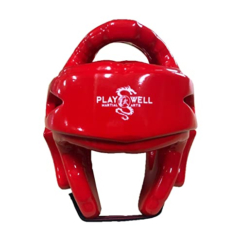 Casque arts martiaux Playwell bleu pour les entraînements de karaté en club S