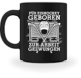 shirt-o-magic Eishockey-Fan: Für Eishockey geboren - Tasse -M-Schwarz