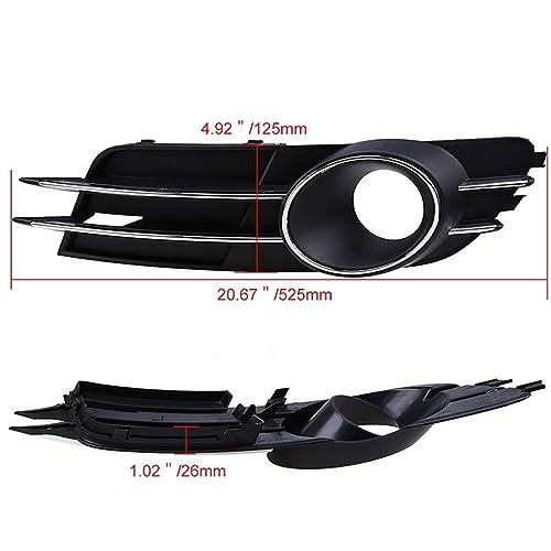 Calandre antibrouillard Audi A6 C7 protectrice en ABS noir pour pare-chocs avant - 2