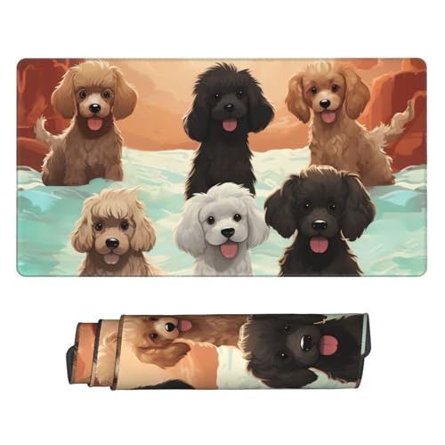 Tapis de souris de jeu grand format sous-main étendu 40,6x74,9 cm tapis d'écriture caniches